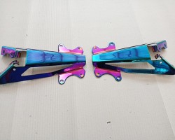 Motorcycle parts coated in pvd coating rainbow Motorcycle parts coated in pvd coating rainbow