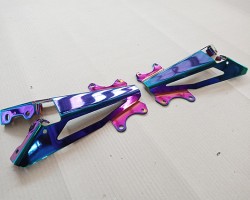 Motorcycle parts coated in pvd coating rainbow Motorcycle parts coated in pvd coating rainbow