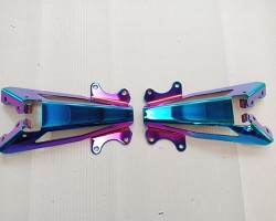 Motorcycle parts coated in pvd coating rainbow Motorcycle parts coated in pvd coating rainbow