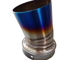 Automotive accessories in pvd blue color. Automotive accessories in pvd blue color.