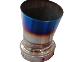 Automotive accessories in pvd blue color. Automotive accessories in pvd blue color.