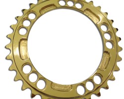 Sprocket coated in pvd titanium gold coating Sprocket coated in pvd titanium gold coating