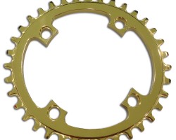 Sprocket coated in pvd titanium gold coating Sprocket coated in pvd titanium gold coating