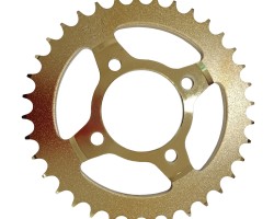 Sprocket coated in pvd titanium gold coating Sprocket coated in pvd titanium gold coating