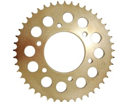 Sprocket coated in pvd titanium gold coating Sprocket coated in pvd titanium gold coating