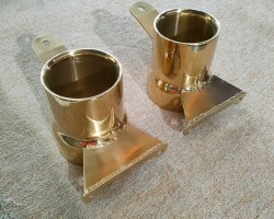 Automotive accessories coated in pvd gold color. Automotive accessories coated in pvd gold color.