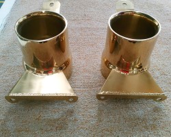 Automotive accessories coated in pvd gold color. Automotive accessories coated in pvd gold color.