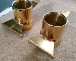 Automotive accessories coated in pvd gold color. Automotive accessories coated in pvd gold color.