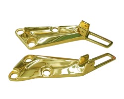 Bicycle parts in gold color.