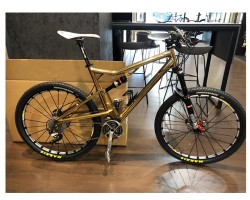 Bicycle parts in gold color.
