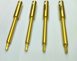 Custom tools coated in PVD Titanium Nitride (TiN) Custom tools coated in PVD Titanium Nitride (TiN)