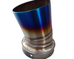 Exhaust pipe coated in PVD Titanium Blue Coating Exhaust pipe coated in PVD Titanium Blue Coating