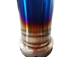 Exhaust pipe coated in PVD Titanium Blue Coating Exhaust pipe coated in PVD Titanium Blue Coating