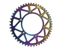 Sprocket coated in PVD Titanium Rainbow Coating Sprocket coated in PVD Titanium Rainbow Coating