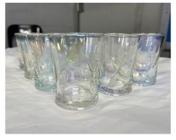 Glass coated with a luster coating that reflects beautiful rainbow colors Glass coated with a luster coating that reflects beautiful rainbow colors