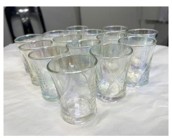 Glass coated with a luster coating that reflects beautiful rainbow colors Glass coated with a luster coating that reflects beautiful rainbow colors