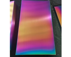Plate coated in PVD Titanium Rainbow Coating Plate coated in PVD Titanium Rainbow Coating