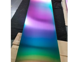 Plate coated in PVD Titanium Rainbow Coating Plate coated in PVD Titanium Rainbow Coating