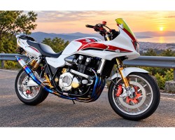 Motorcycle exhaust components with PVD Titanium Blue coating Motorcycle exhaust components with PVD Titanium Blue coating