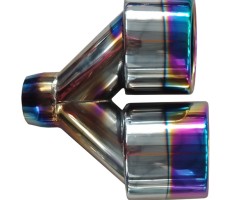Exhaust components with a striking PVD Titanium Rainbow coating Exhaust components with a striking PVD Titanium Rainbow coating
