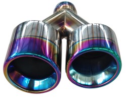 Exhaust components with a striking PVD Titanium Rainbow coating Exhaust components with a striking PVD Titanium Rainbow coating